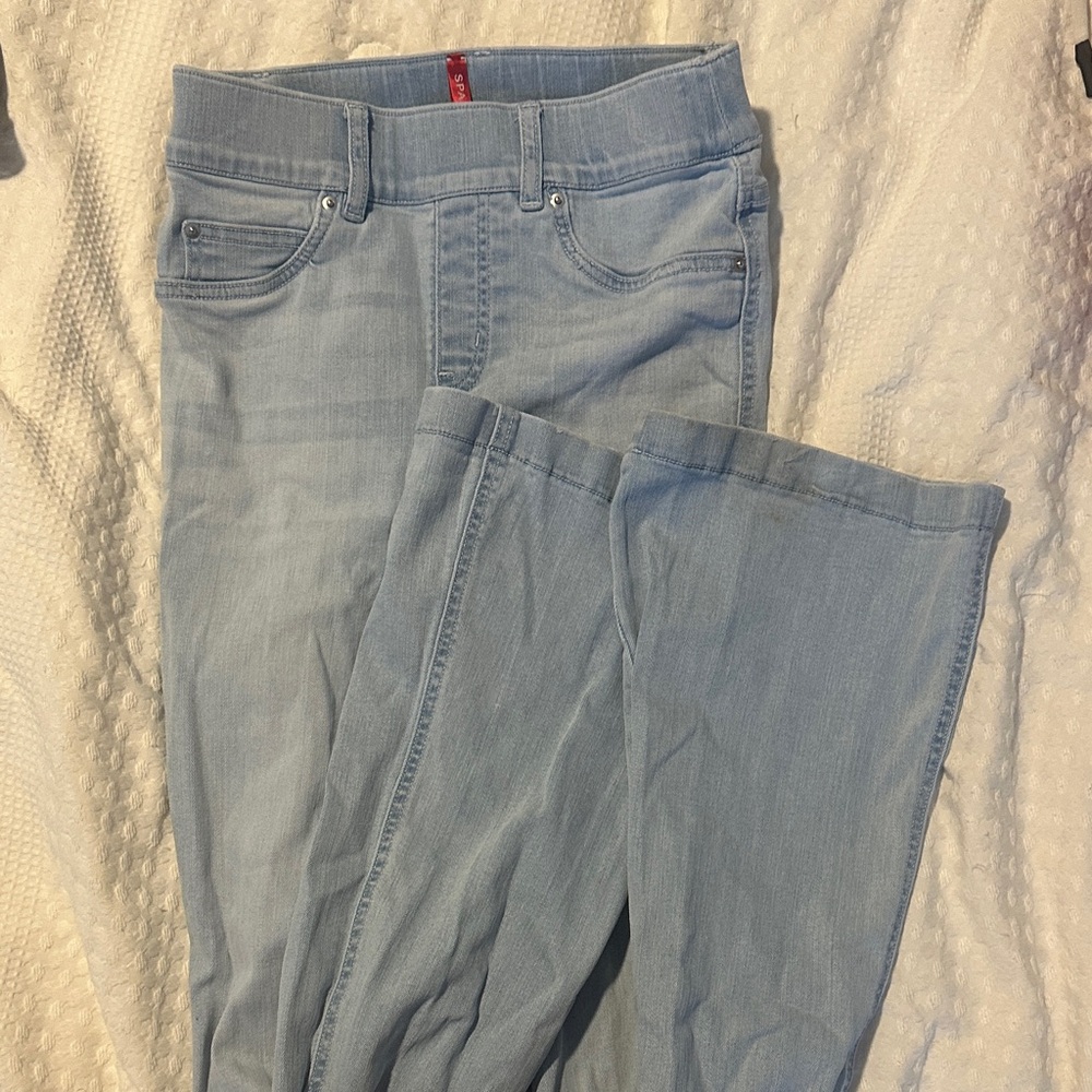SPANX Light Blue Flare & Wide Leg Jeans